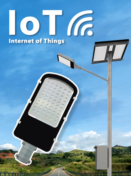 ไฟถนนโซล่าเซลล์ IOT (Internet of Things) รุ่น NSL-100W-IOT, NSS-100W-IOT